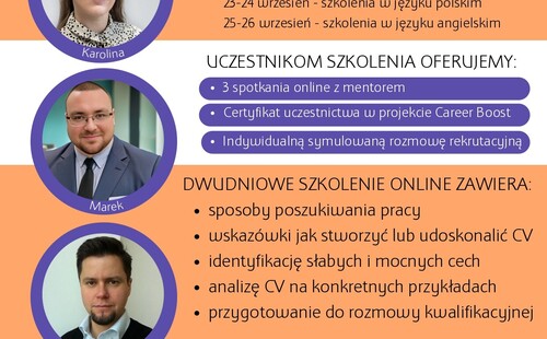 X edycja bezpłatnego projektu wspomagającego wejście na rynek pracy - Career Boost